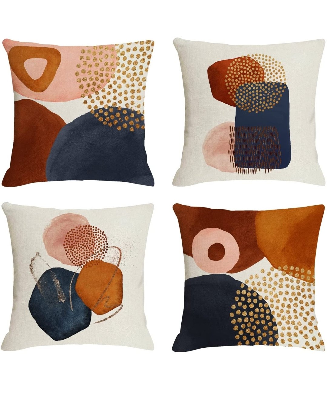 Navy blue and outlet burnt orange throw pillows